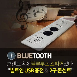 인채널 빌트인 가구매입 블루투스 스피커 USB 회전콘센트 2구 BID-202MBT